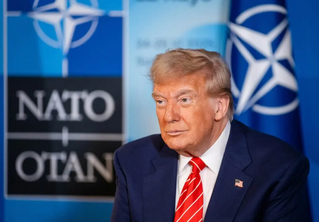  Presidente de Estados Unidos, Donald Trump, en la cumbre de la OTAN.<br>- Martijn Beekman/NATO/dpa 