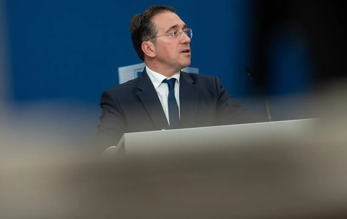 El ministro de Asuntos Exteriores, Uni&oacute;n Europea y Cooperaci&oacute;n, Jos&eacute; Manuel Albares, durante una rueda de prensa, en la sede de la Comisi&oacute;n Europea, a 11 de junio de 2025, en Bruselas (B&eacute;lgica).<br>- Belga - Europa Press 