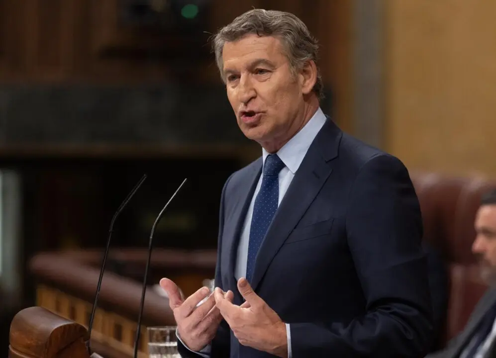  El presidente del PP, Alberto N&uacute;&ntilde;ez Feij&oacute;o, interviene durante un pleno extraordinario, en el Congreso de los Diputados, a 9 de julio de 2025, en Madrid (Espa&ntilde;a). S&aacute;nchez comparece en un pleno extraordinario para tratar asuntos pendientes como la implicac<br>- Eduardo Parra - Europa Press 
