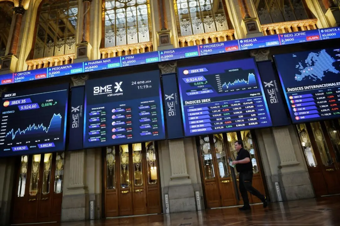  Archivo - Un panel del Ibex 35, en el Palacio de la Bolsa, a 24 de enero de 2024, en Madrid (Espa&ntilde;a).<br>- Fernando S&aacute;nchez - Europa Press - Archivo 
