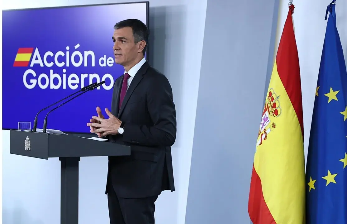  Archivo - El presidente del Gobierno, Pedro S&aacute;nchez, durante una declaraci&oacute;n institucional, en el Palacio de la Moncloa, a 22 de junio de 2025<br>- Pool Moncloa/Fernando Calvo - Archivo 