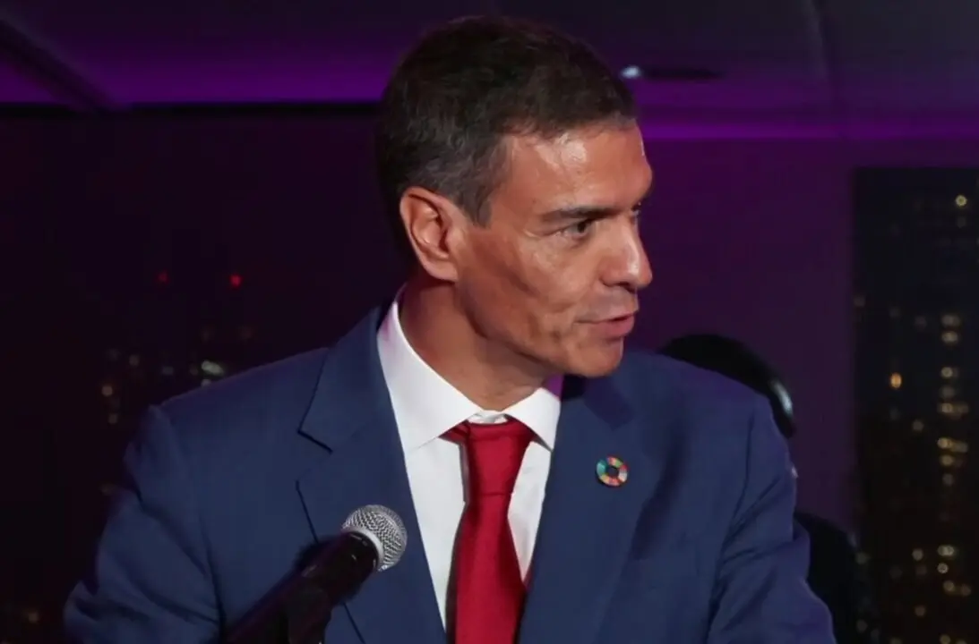  El presidente del Gobierno, Pedro S&aacute;nchez, en su discurso durante la iniciativa "He for she" de ONU Mujeres<br>- MONCLOA 