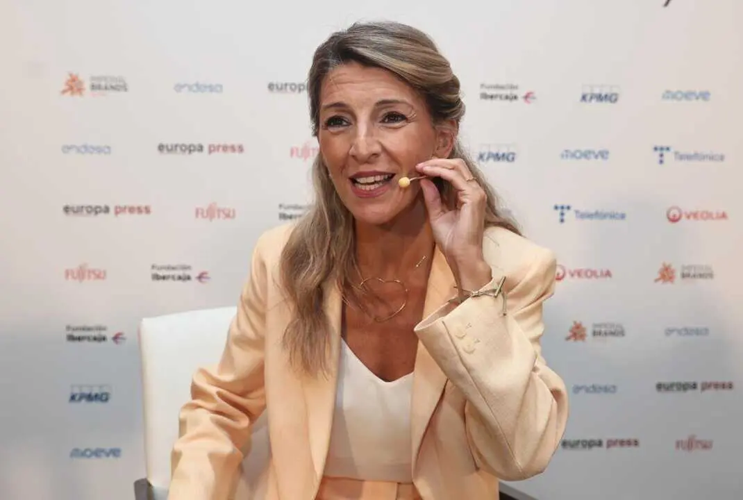  La vicepresidenta segunda del Gobierno y ministra de Trabajo y Econom&iacute;a Social, Yolanda D&iacute;az, protagoniza un desayuno informativo de Europa Press en el NH Collection Eurobuilding, a 9 de octubre de 2025 en Madrid (Espa&ntilde;a).<br>- Eduardo Parra - Europa Press 