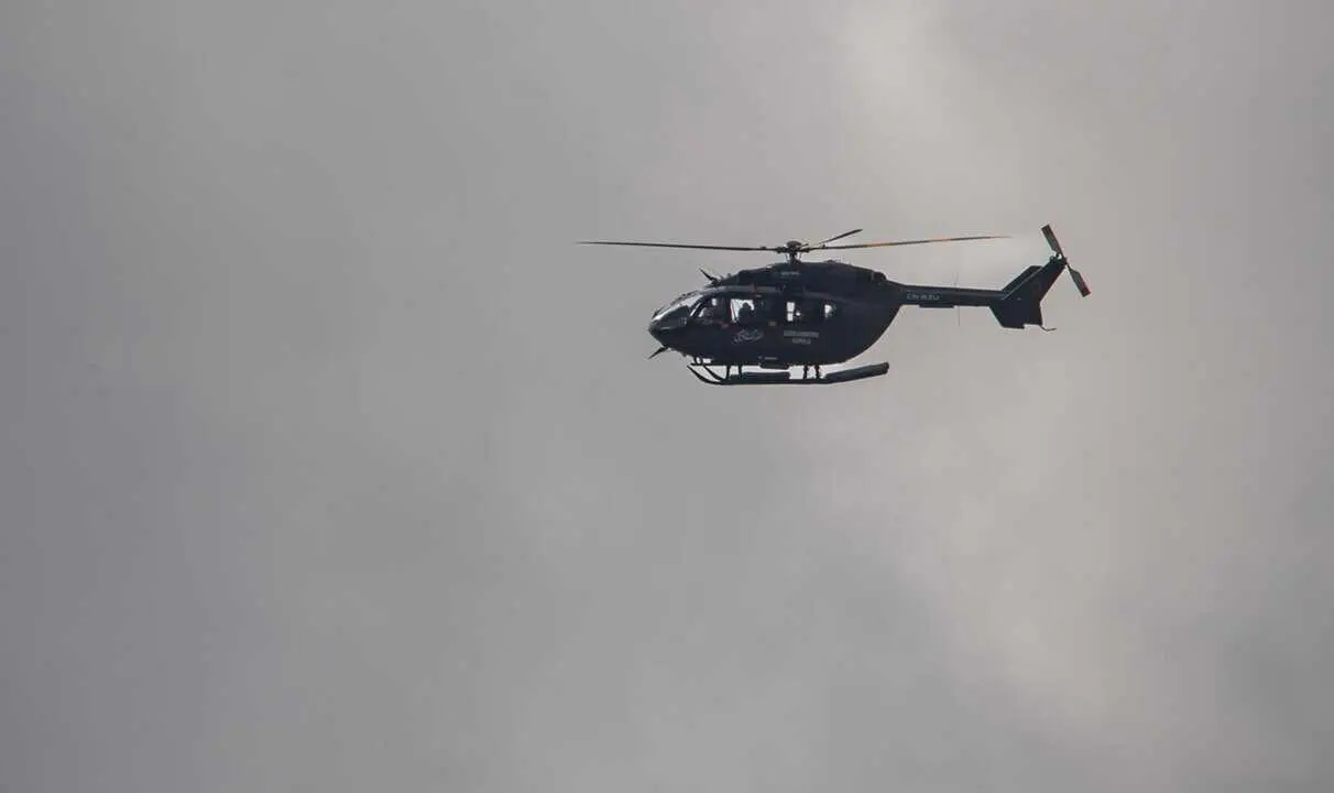  Un helic&oacute;ptero de la gendarmer&iacute;a Real marroqu&iacute;, a 14 de octubre de 2025, en Ceuta (Espa&ntilde;a).<br>- ANTONIO SEMPERE / EUROPA PRESS 