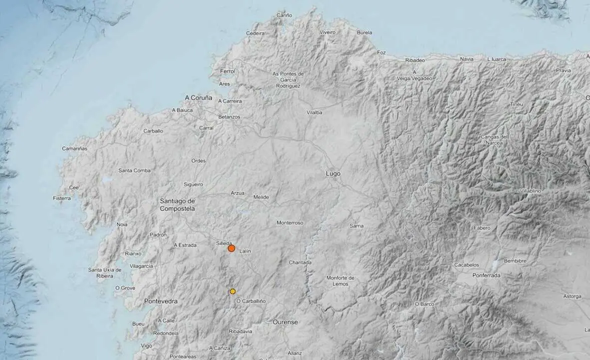  Registrado un terremoto de magnitud 3.3 en Silleda 