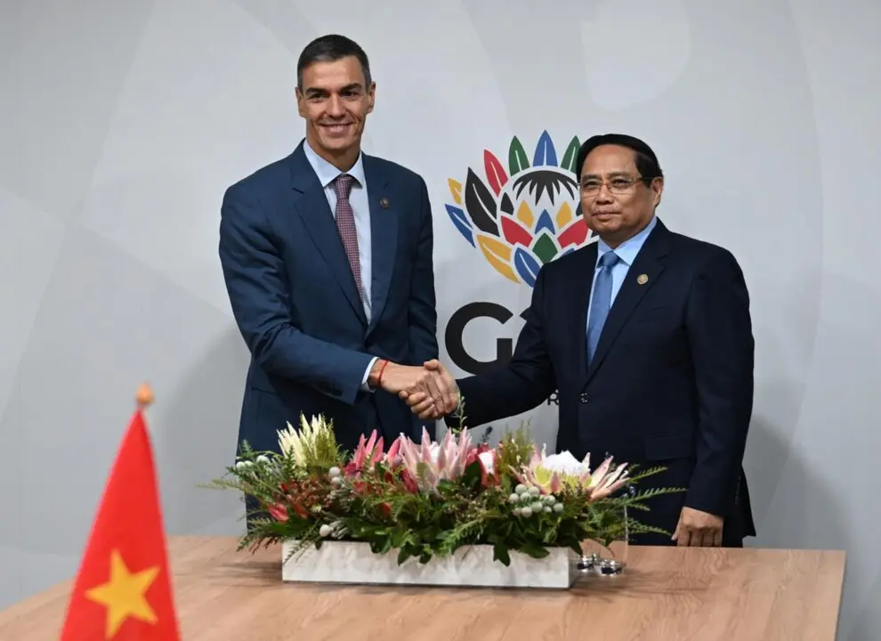 El presidente del Gobierno, Pedro S&aacute;nchez, mantiene una bilateral con el primer ministro de Vietnam
- Pool Moncloa/Borja Puig de la Bellacasa y Pool G20