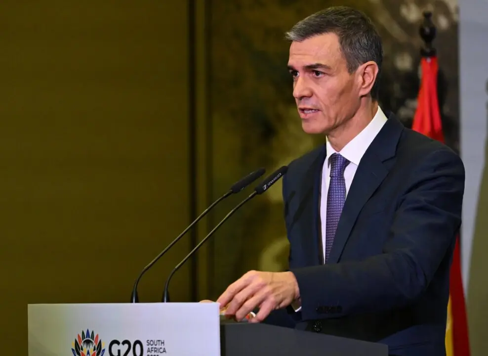 El presidente del Gobierno, Pedro S&aacute;nchez, durante su asistencia a la segunda jornada de la cumbre del G-20, a 22 de noviembre de 2025, en Johannesburgo (Sud&aacute;frica). Archivo.
- Pool Moncloa/Borja Puig de la Bellacasa