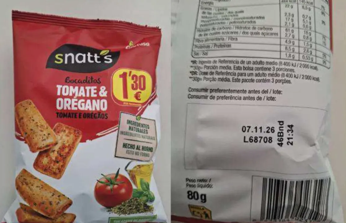 Imagen del producto afectado.
- AESAN