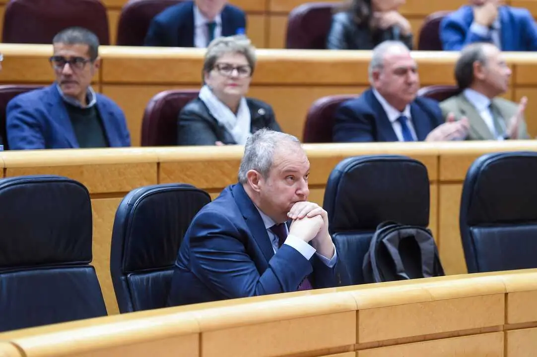 El ministro de Industria y Turismo, Jordi Hereu, durante una sesi&oacute;n de control al Gobierno, en el Senado, a 16 de diciembre de 2025, en Madrid (Espa&ntilde;a).