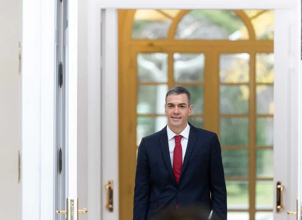 El presidente del Gobierno, Pedro S&aacute;nchez, durante una rueda de prensa, en el Palacio de la Moncloa, a 15 de diciembre de 2025, en Madrid (Espa&ntilde;a). 