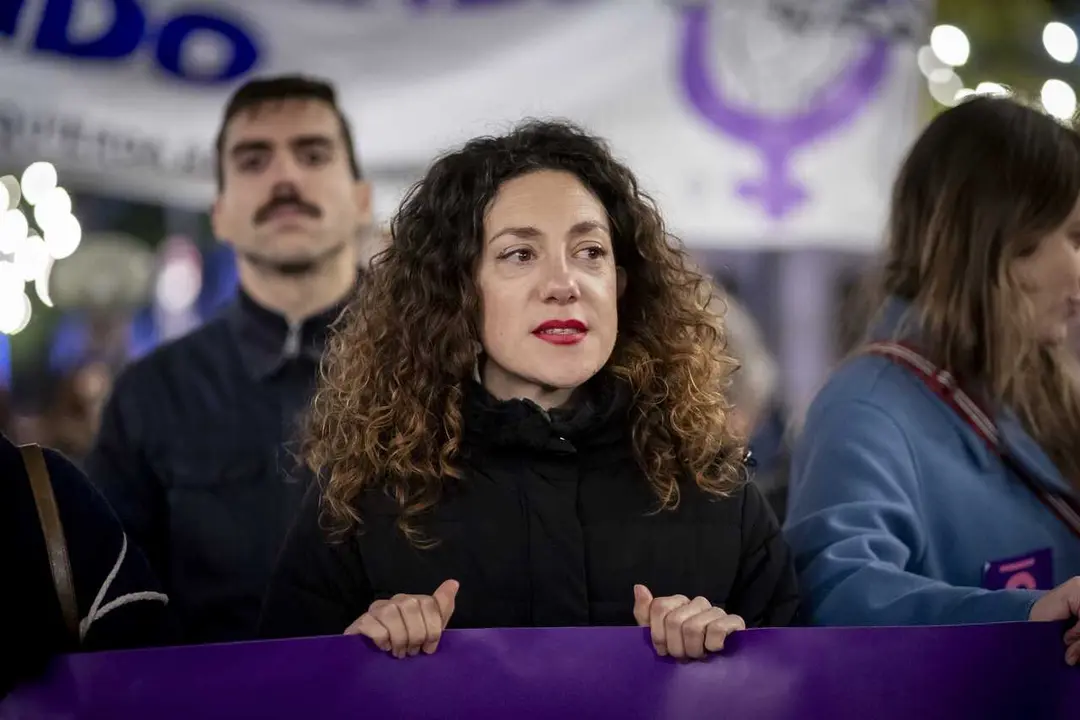 Archivo - La portavoz del grupo parlamentario de sumar, Aina Vidal, durante una concentraci&oacute;n por el d&iacute;a de la Eliminaci&oacute;n de la violencia contra las Mujeres, a 25 de noviembre de 2025, en Madrid (Espa&ntilde;a). Manifestantes durante una concentraci&oacute;n por el d&iacute;
