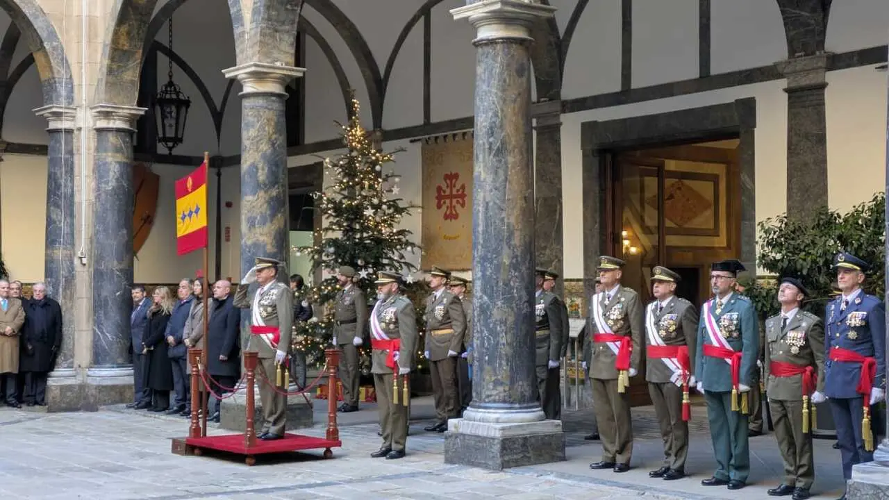 El teniente general Manuel Busquier durante la Pascua Militar