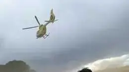 Helic&oacute;ptero involucrado en un rescate. ARCHIVO