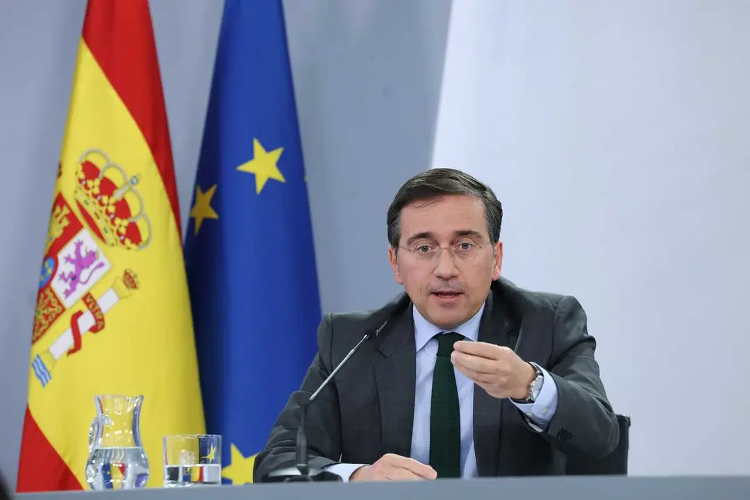 El ministro de Asuntos Exteriores, Uni&oacute;n Europea y Cooperaci&oacute;n, Jos&eacute; Manuel Albares, ofrece una rueda de prensa tras el primer Consejo de Ministros del a&ntilde;o, a 7 de enero de 2026, en Madrid (Espa&ntilde;a).