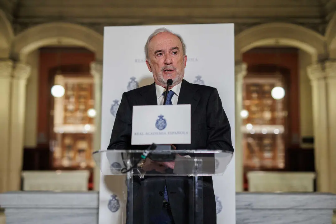 Archivo - El director de la Real Academia Espa&ntilde;ola (RAE), Santiago Mu&ntilde;oz Machado, comparece tras un pleno en la Real Academia Espa&ntilde;ola (RAE), a 9 de marzo de 2023, en Madrid (Espa&ntilde;a). El pleno de hoy de la Real Academia Espa&ntilde;ola (RAE) se centra hoy en la 
