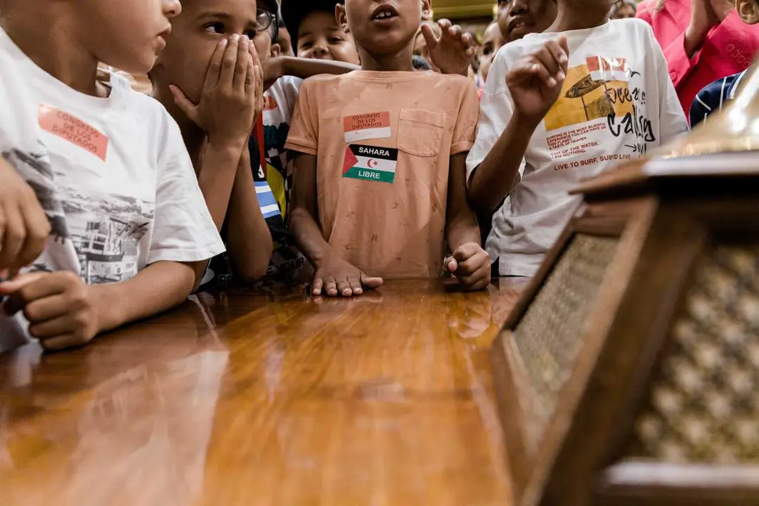 Archivo - Recepci&oacute;n de ni&ntilde;as y ni&ntilde;os saharauis del programa &lsquo;Vacaciones en Paz&rsquo;, en el Congreso de los Diputados.
