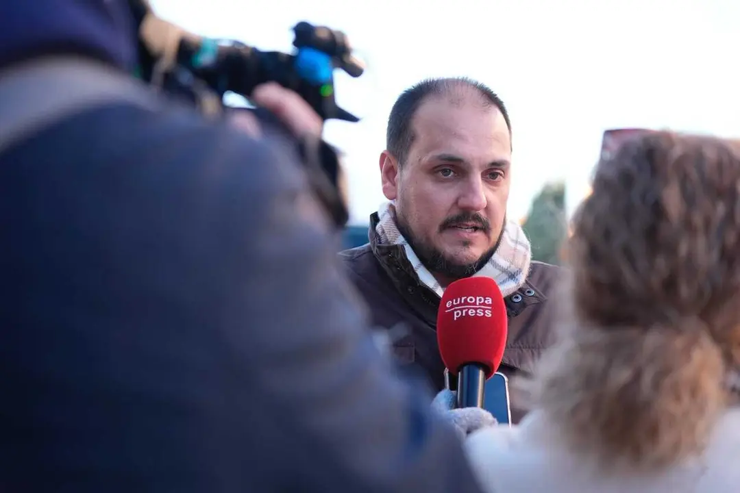 El alcalde de Adamuz, Rafael &Aacute;ngel Moreno, atiende a Europa Press Televisi&oacute;n.