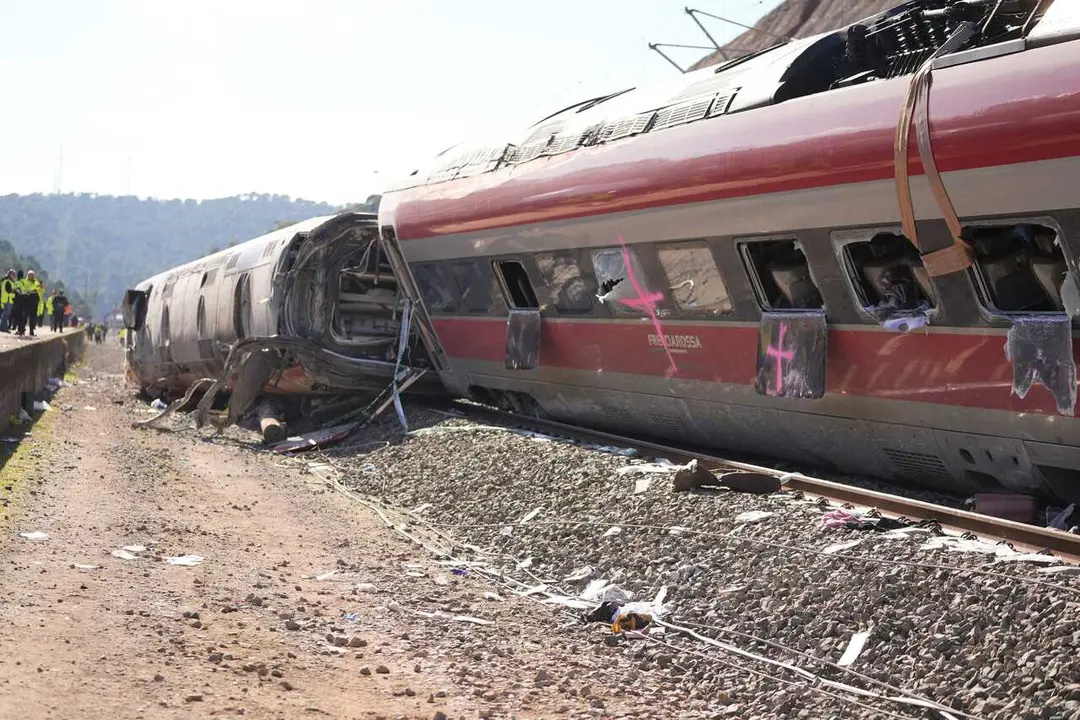 Uno de los vagones del tren de Iryo que descarril&oacute;, a 20 de enero de 2026, en Adamuz.