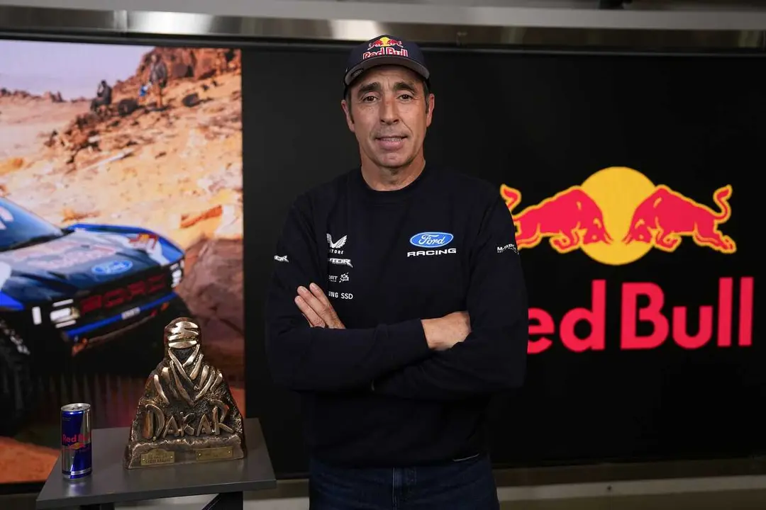 Nani Roma attends an interview to Europa Press after winning the second place at the Red Bull building on January 21, 2026, in Madrid, Spain.