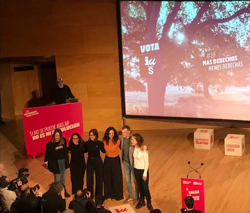 Mitin central de IU-Sumar en la campa&ntilde;a de las elecciones aaragonesas del 8 de febrero de2023 en la sala Luis Galve del Audtorio de Zaragoza