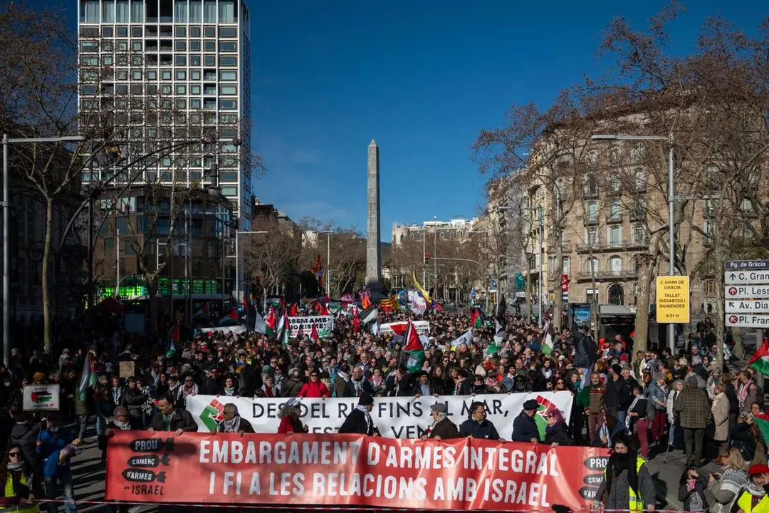 Manifestaci&oacute;n en Barcelona por el embargo de armas a Israel