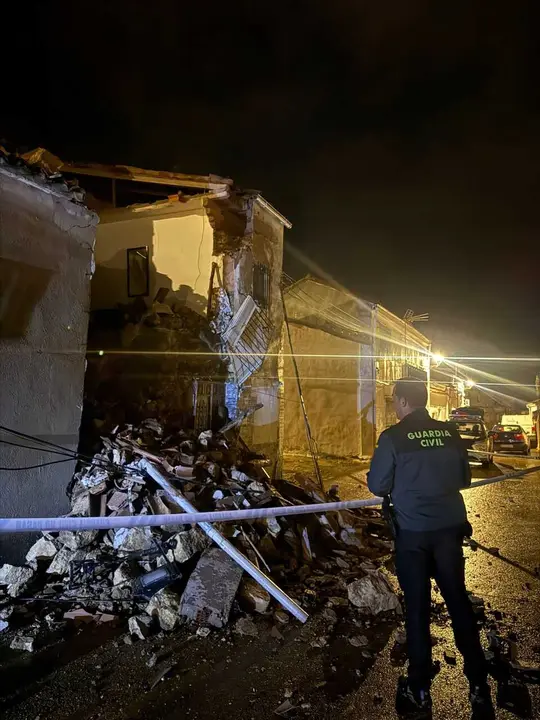 Imagen de la vivienda derrumbada.