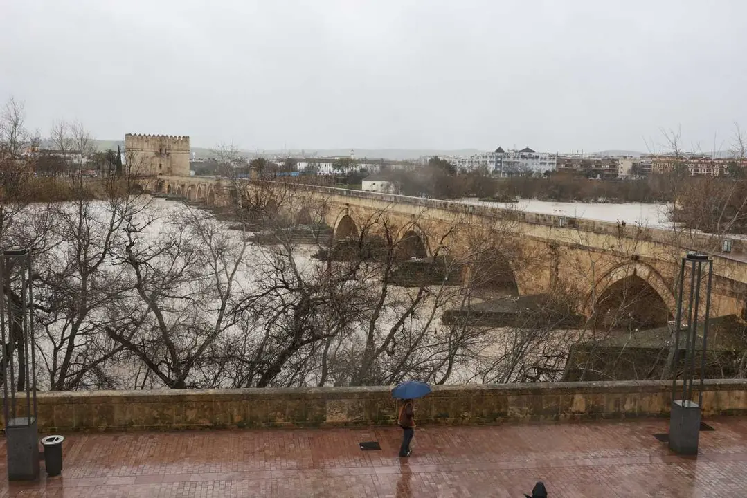 El paso del R&iacute;o Guadalquivir por C&oacute;rdoba como consecuencia de la borrasca.