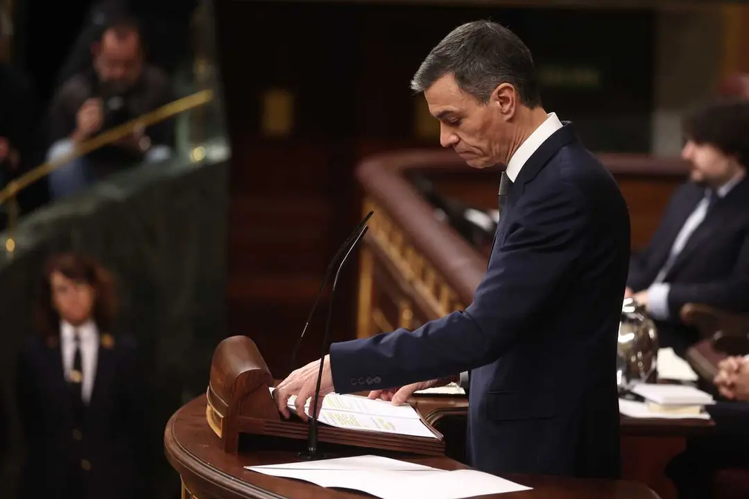 El presidente del Gobierno, Pedro S&aacute;nchez, en una sesi&oacute;n de control al Gobierno, en el Congreso de los Diputados, a 11 de febrero de 2026, en Madrid (Espa&ntilde;a)