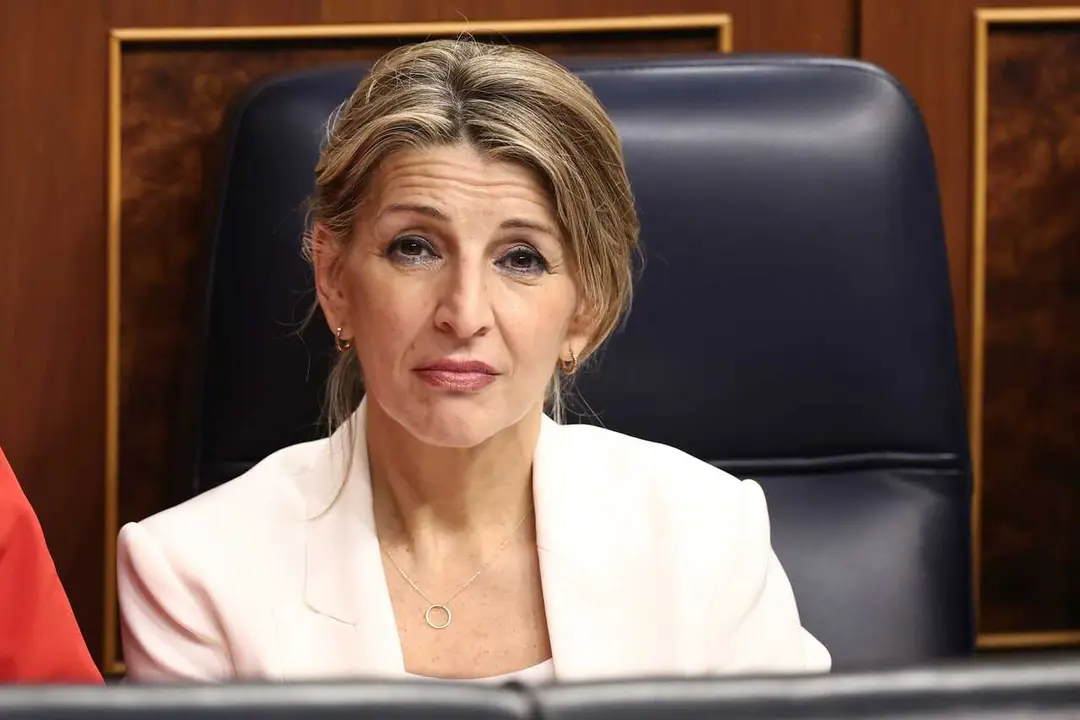 La vicepresidenta segunda y ministra de Trabajo y Econom&iacute;a Social, Yolanda D&iacute;az, en una sesi&oacute;n de control al Gobierno, en el Congreso de los Diputados, a 11 de febrero de 2026, en Madrid (Espa&ntilde;a). 