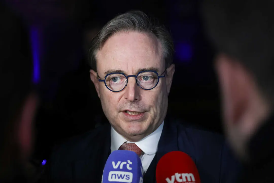 El primer ministro de B&eacute;lgica, Bart de Wever, en declaraciones a la prensa al t&eacute;rmino de una cumbre informal de l&iacute;deres de la UE.