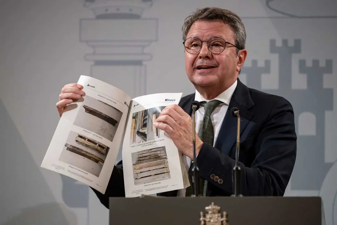 El secretario de Estado de Transportes, Jos&eacute; Antonio Santano, en rueda de prensa este martes en la Delegaci&oacute;n del Gobierno en Catalunya