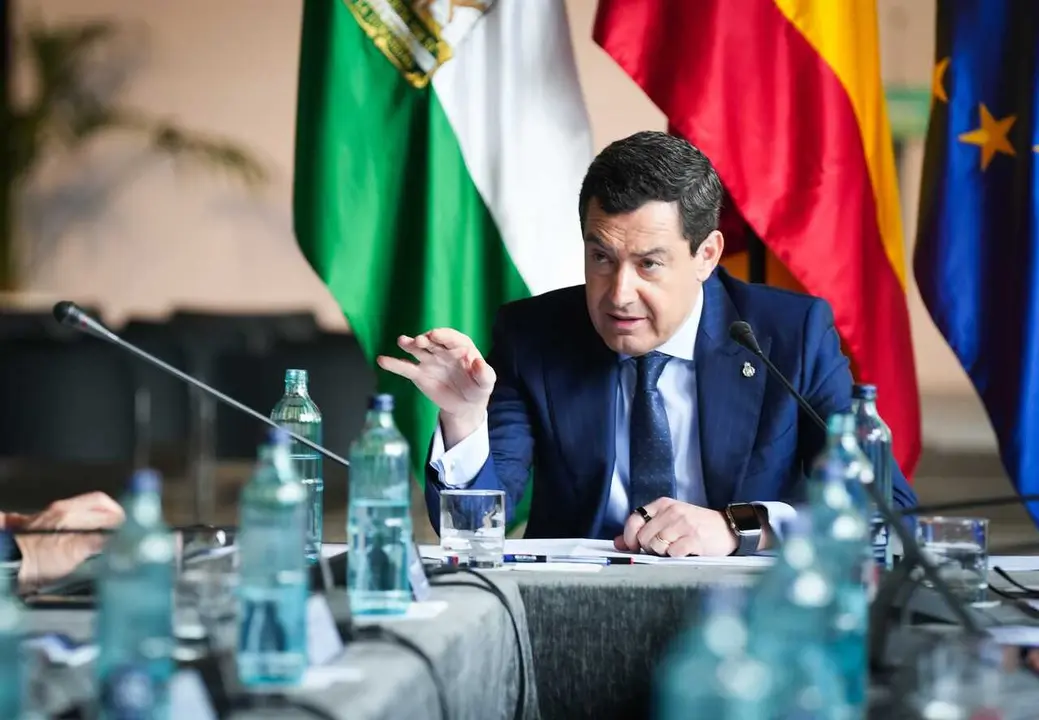 El presidente de la Junta de Andaluc&iacute;a, Juanma Moreno, en una imagen de archivo en el Palacio de San Telmo