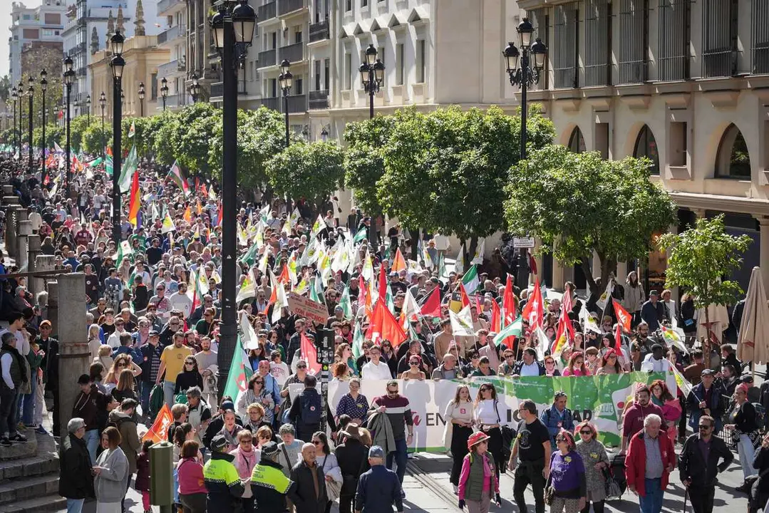 Archivo - Imagen de archivo de la manifestaci&oacute;n en Sevilla que convoca la Plataforma Andalucia 28F con motivo del D&iacute;a de Andaluc&iacute;a.