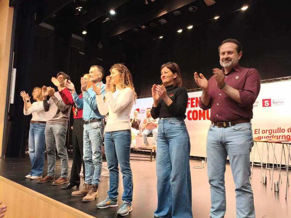 Candidatos nacionales de los partidos que forman la coalici&oacute;n En Com&uacute;n respaldan a los candidatos de Castilla y Le&oacute;n en Valladolid.