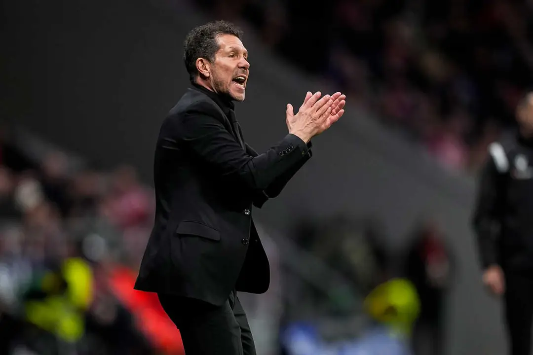 El entrenador del Atl&eacute;tico de Madrid, Diego Pablo Simeone, durante el encuentro.