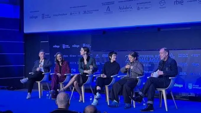 Imagen de la rueda de prensa del largometraje 'Yo no morir&eacute; de amor' que ha resultado ganador de la Biznaga de Oro a la mejor pel&iacute;cula espa&ntilde;ola en el Festival de M&aacute;laga 2026.