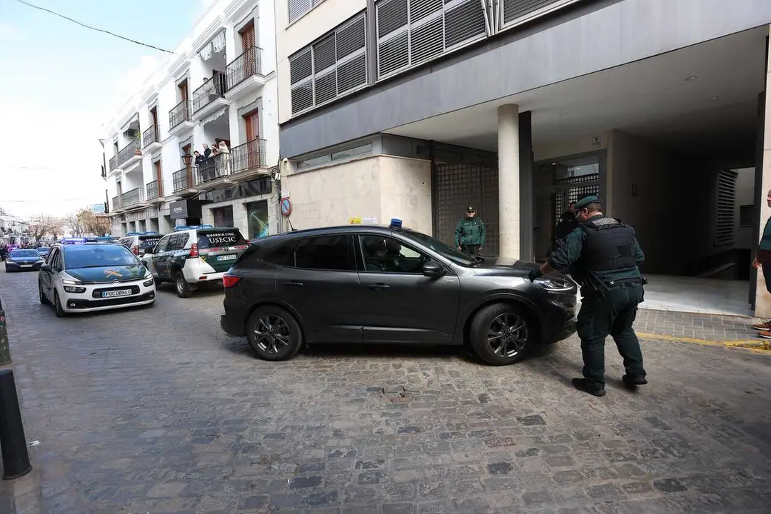 Los detenidos por la muerte de Francisca Cadena llegan a los juzgados de Villafranca de los Barros para declarar