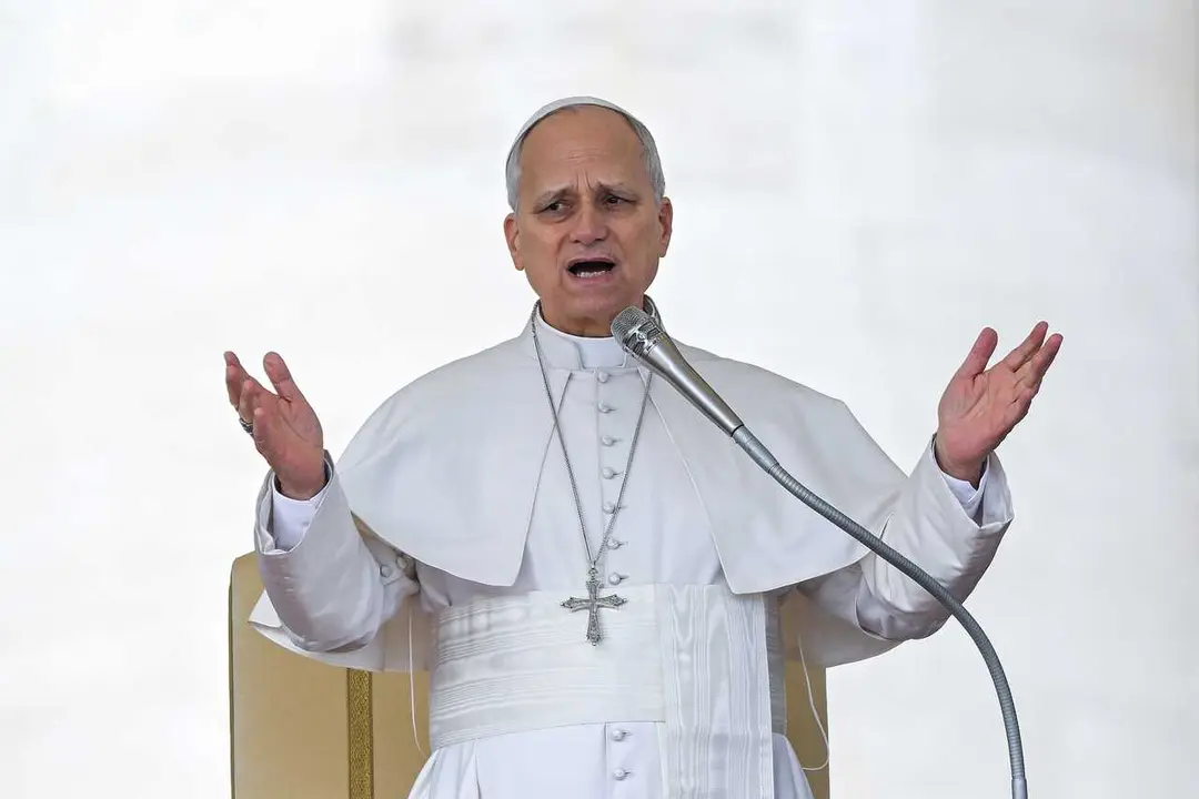 El Papa Le&oacute;n durante la audiencia del 11 de marzo de 2026 en la plaza de San Pedro en el Vaticano.