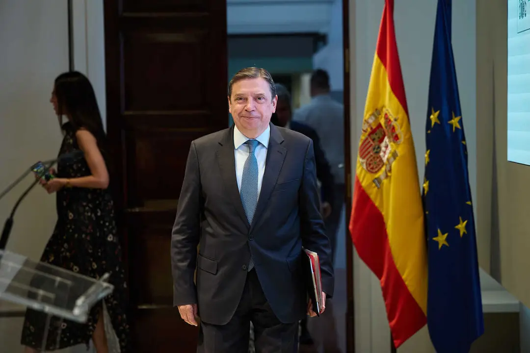 Archivo - El ministro de Agricultura, Pesca y Alimentaci&oacute;n, Luis Planas, durante una rueda de prensa  