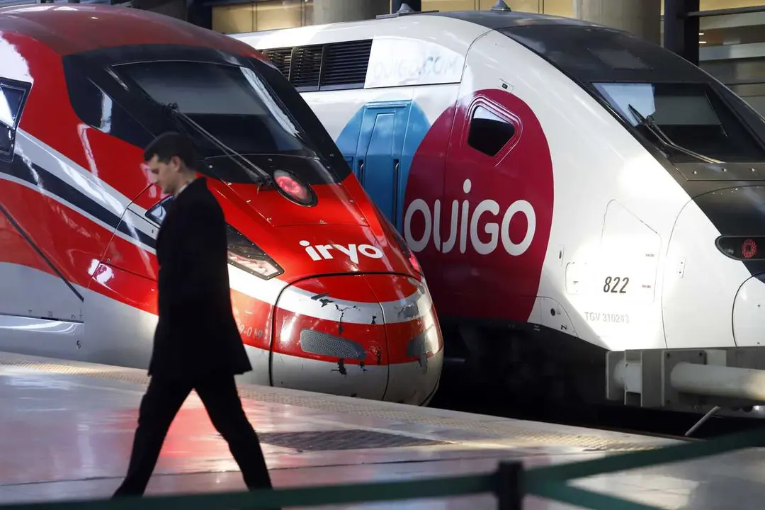 Archivo - El nuevo tren de alta velocidad Ouigo a su llegada a la estaci&oacute;n Mar&iacute;a Zambrano. A 15 de enero de 2025 en M&aacute;laga, Andaluc&iacute;a (Espa&ntilde;a).  