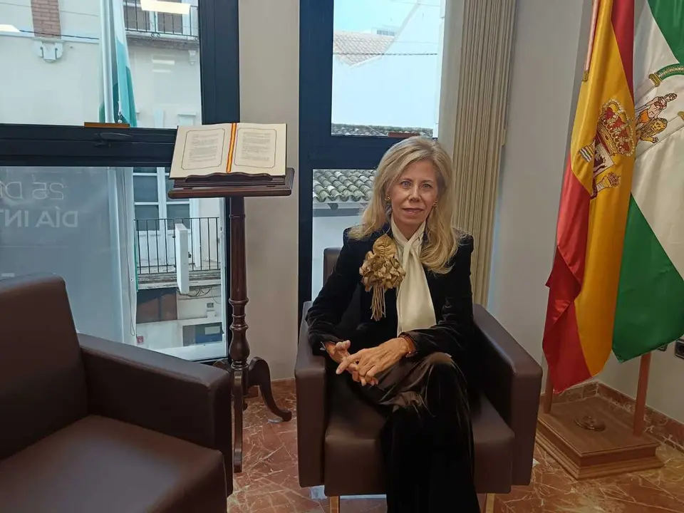 Archivo - La subdelegada del Gobierno en Huelva, Mar&iacute;a Jos&eacute; Rico, durante un momento de la entrevista. Imagen de archivo. 