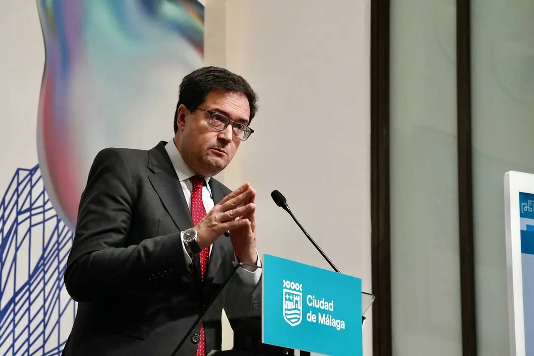 El ministro para la Transformaci&oacute;n Digital y de la Funci&oacute;n P&uacute;blica, &Oacute;scar L&oacute;pez interviene durante la presentaci&oacute;n del proyecto Centesimal