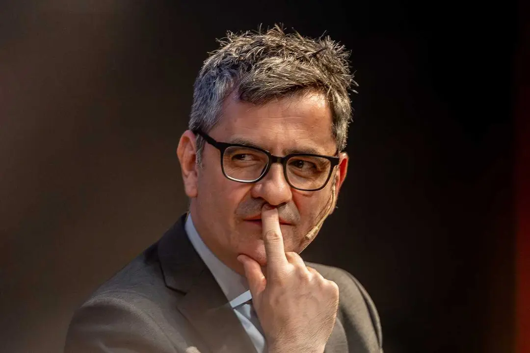 El ministro de la Presidencia, Justicia y Relaciones con las Cortes, F&eacute;lix Bola&ntilde;os, durante un coloquio con motivo de la publicaci&oacute;n del libro &lsquo;Sobre el imperio de la ley'.