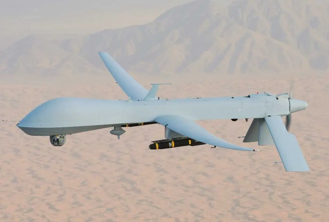Dron MQ-1 Predator, modelo utilizado en operaciones de vigilancia y se&ntilde;alado por Ir&aacute;n como abatido sobre Isfah&aacute;n.