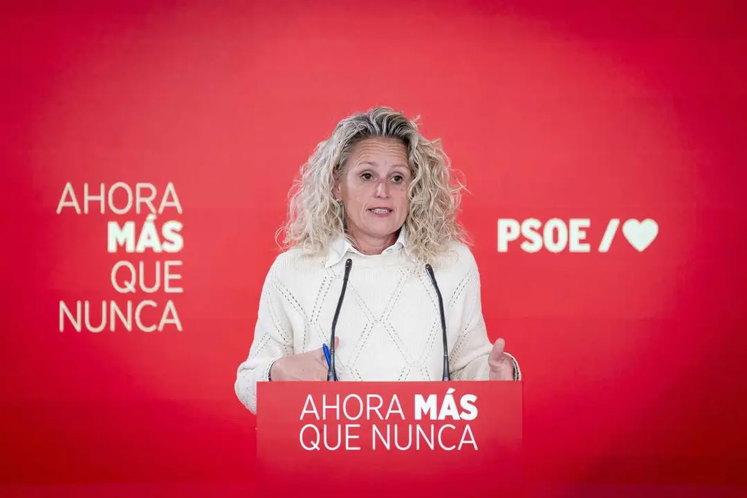 La portavoz de la Ejecutiva Federal del PSOE, Montse M&iacute;nguez, durante una rueda de prensa en la sede nacional del partido en Ferraz, a 16 de marzo de 2026, en Madrid (Espa&ntilde;a).
