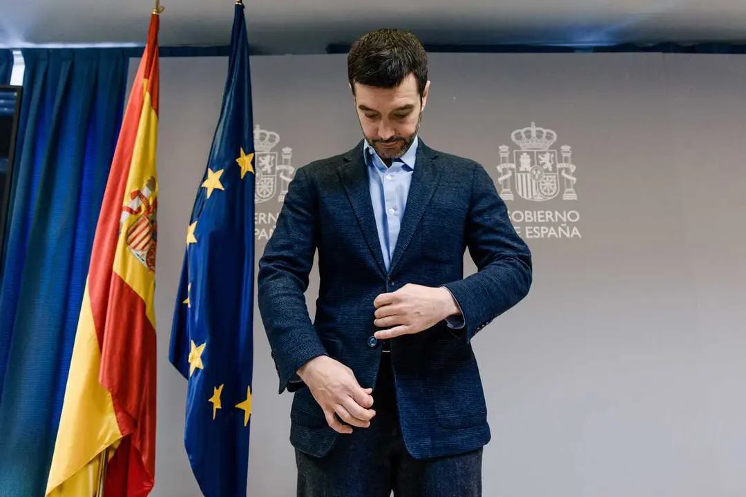 El ministro de Derechos Sociales, Consumo y Agenda 2030, Pablo Bustinduy, ofrece una rueda de prensa, en la sede del Ministerio, a 23 de marzo de 2026, en Madrid (Espa&ntilde;a). Bustinduy ha informado sobre las novedades relativas a la actividad de su departame