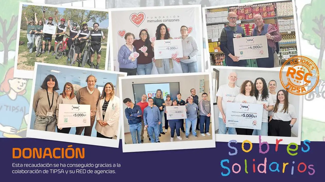 Tipsa ha finalizado la d&eacute;cima edici&oacute;n de su campa&ntilde;a 'Sobres Solidarios' recaudando cerca de 40.000 euros gracias al reparto de un mill&oacute;n de sobres de env&iacute;os.