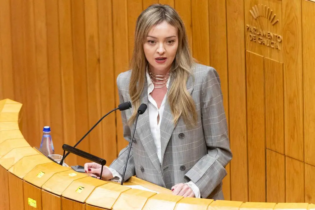 Archivo - La conselleira de Pol&iacute;tica Social e Igualdade, Fabiola Garc&iacute;a, en el pleno del Parlamento.