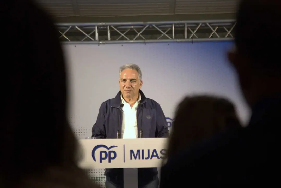 El vicesecretario de Coordinaci&oacute;n Auton&oacute;mica, Local y An&aacute;lisis Electoral del PP, El&iacute;as Bendodo, en un acto en Mijas (M&aacute;laga).