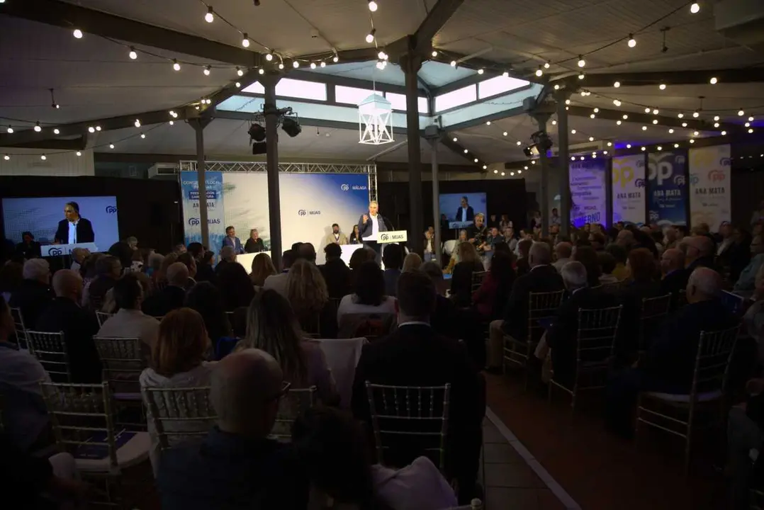 El vicesecretario de Pol&iacute;tica Auton&oacute;mica y Municipal y An&aacute;lisis Electoral, El&iacute;as Bendodo, en un acto en Mijas